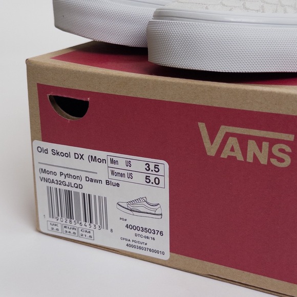 Vans Old Skool DX Mono Python Dawn Blue Women's 5 / Men's 3.5 VN0A32GJLQD - Picture 16 of 16